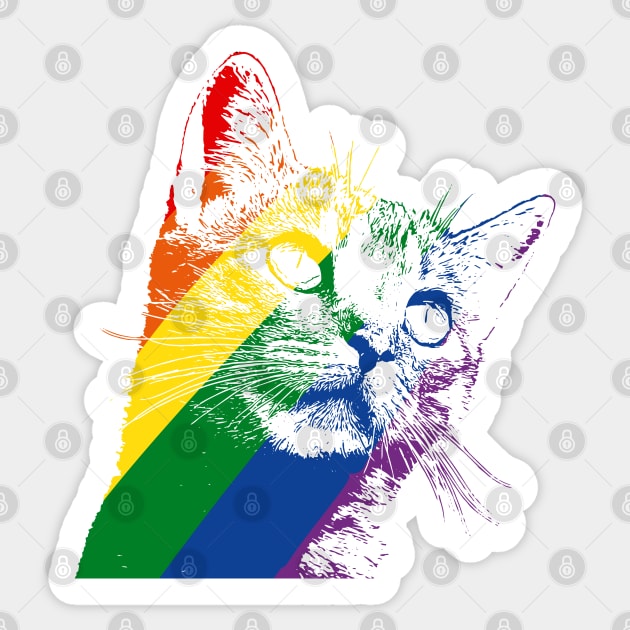 Rainbow Cat Sticker by Think Beyond Color